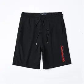 Abercrombie And Fitch Logo Embroidery Organic Cotton Shorts-Black