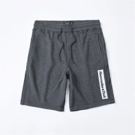 Abercrombie And Fitch Logo Embroidery Organic Cotton Shorts-Grey