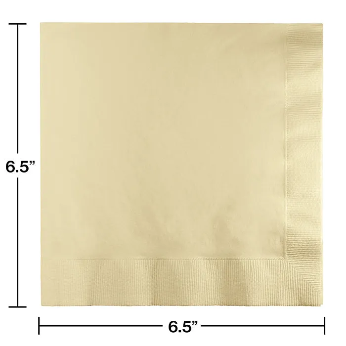 Bulk Pack of 100 Ivory Luncheon Napkins 3Ply