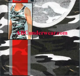 Grey-Brown Camo Tank Top