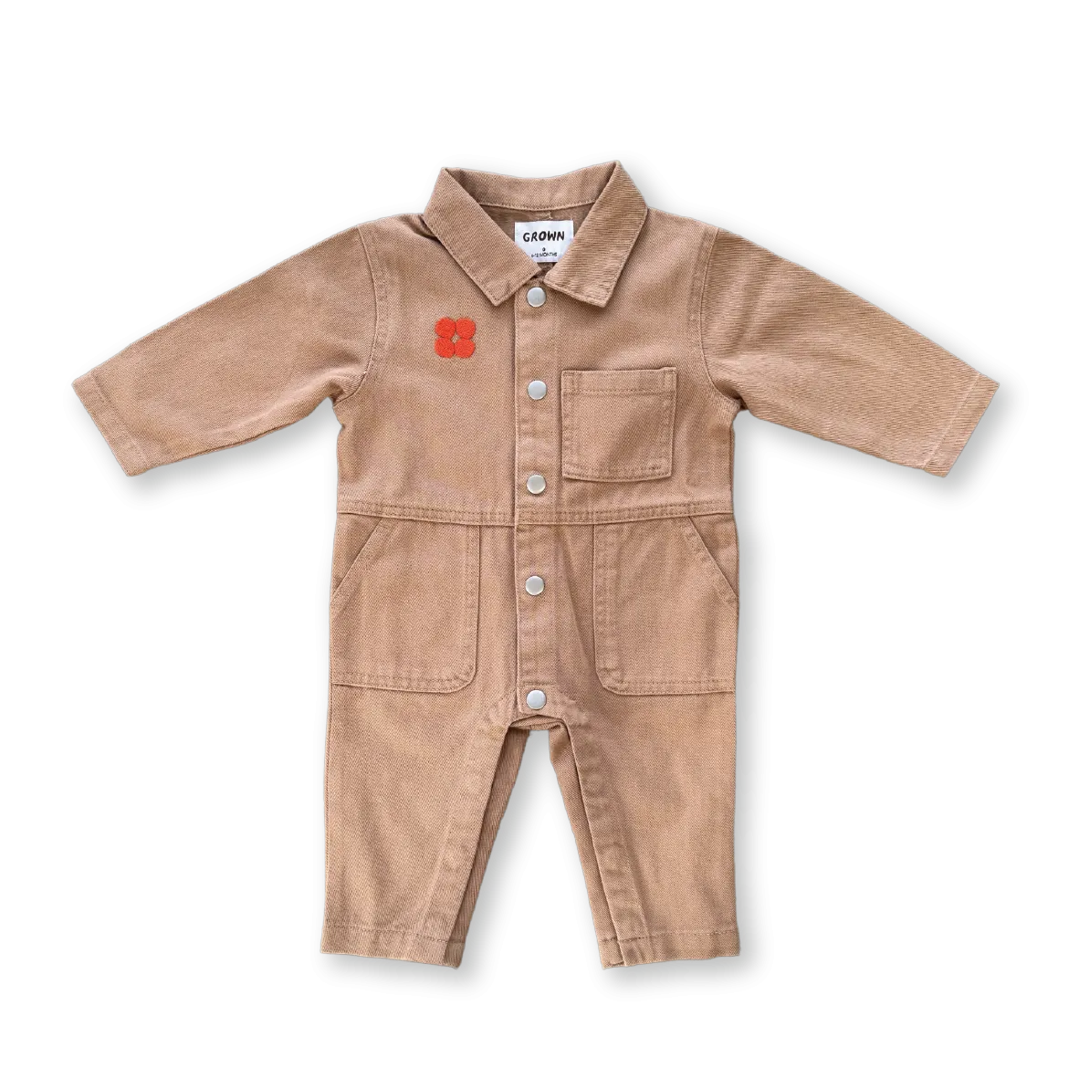 Grown Organic Denim Boilersuit - Clay