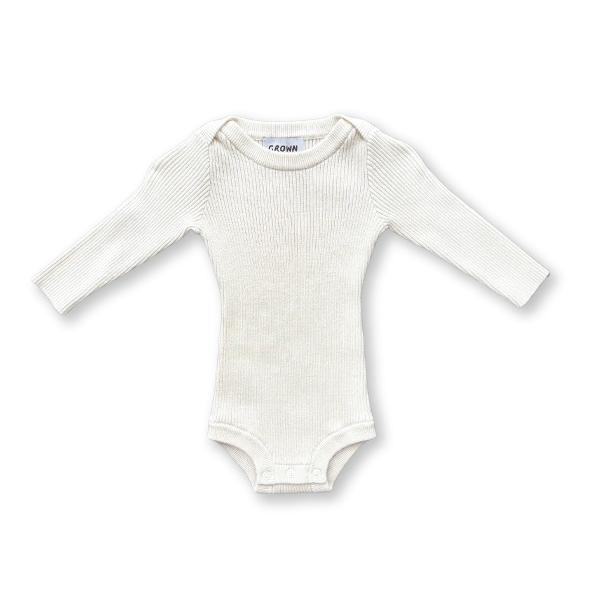 Grown Organic Ribbed Bodysuit - Raw