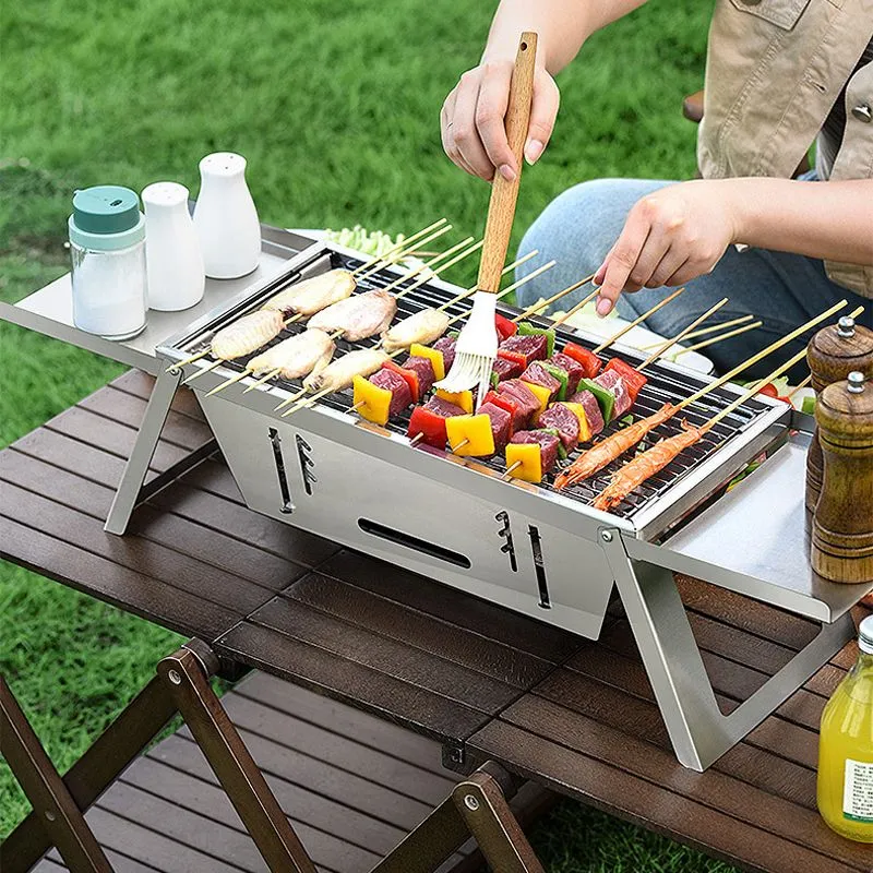 Hot Sale 50% 0FFStainless Steel Folding Outdoor BarbecueThe more you buy, the higher the discount