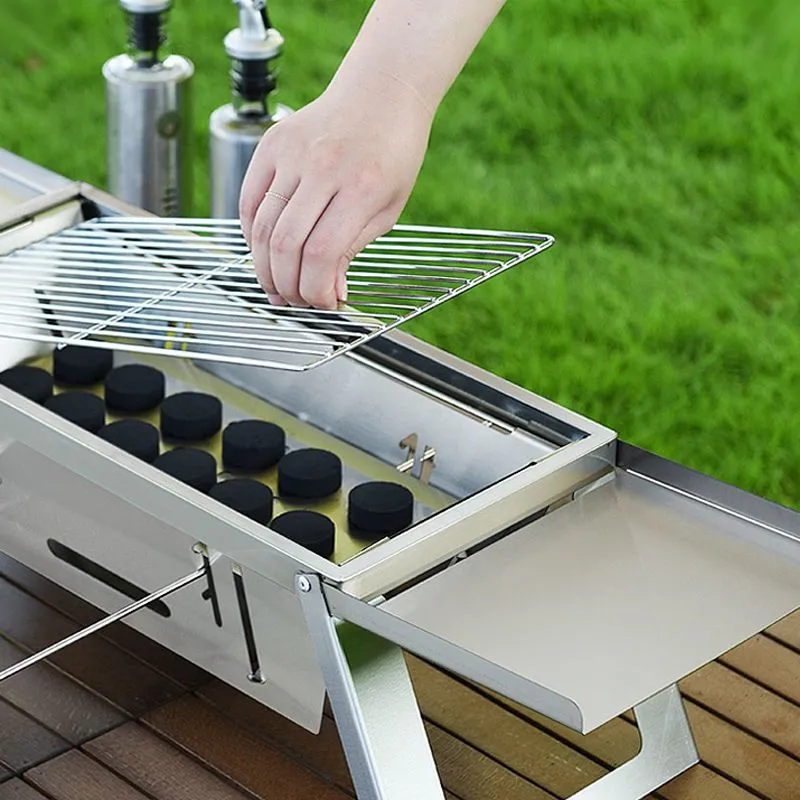 Hot Sale 50% 0FFStainless Steel Folding Outdoor BarbecueThe more you buy, the higher the discount
