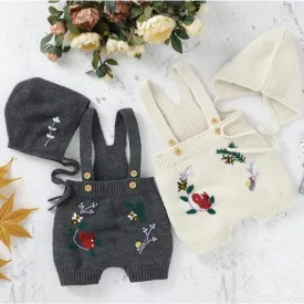 Knitted Jumpsuits with Bonnet