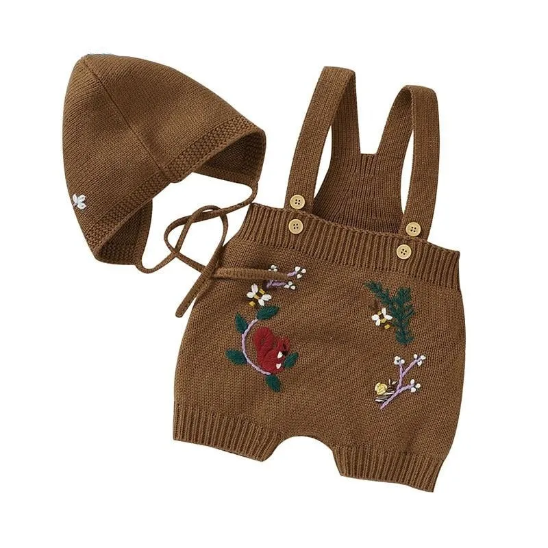 Knitted Jumpsuits with Bonnet
