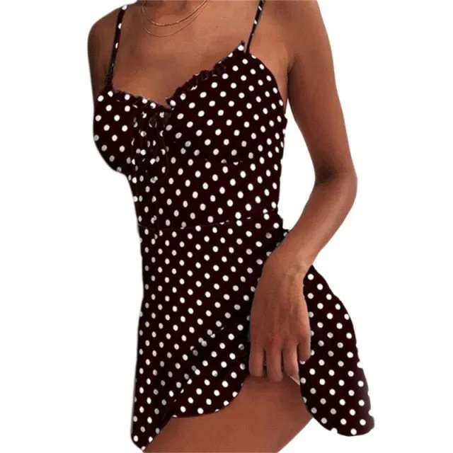 Leopard Print Sexy Ruffles Short Sleeve Dress
