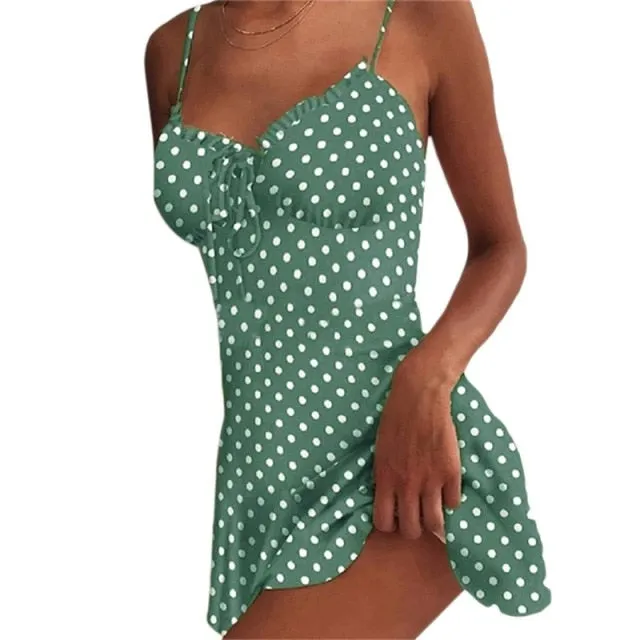 Leopard Print Sexy Ruffles Short Sleeve Dress