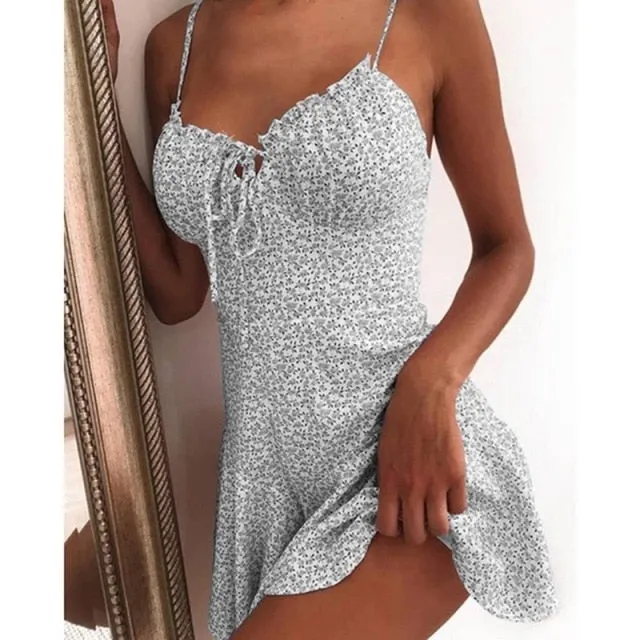 Leopard Print Sexy Ruffles Short Sleeve Dress