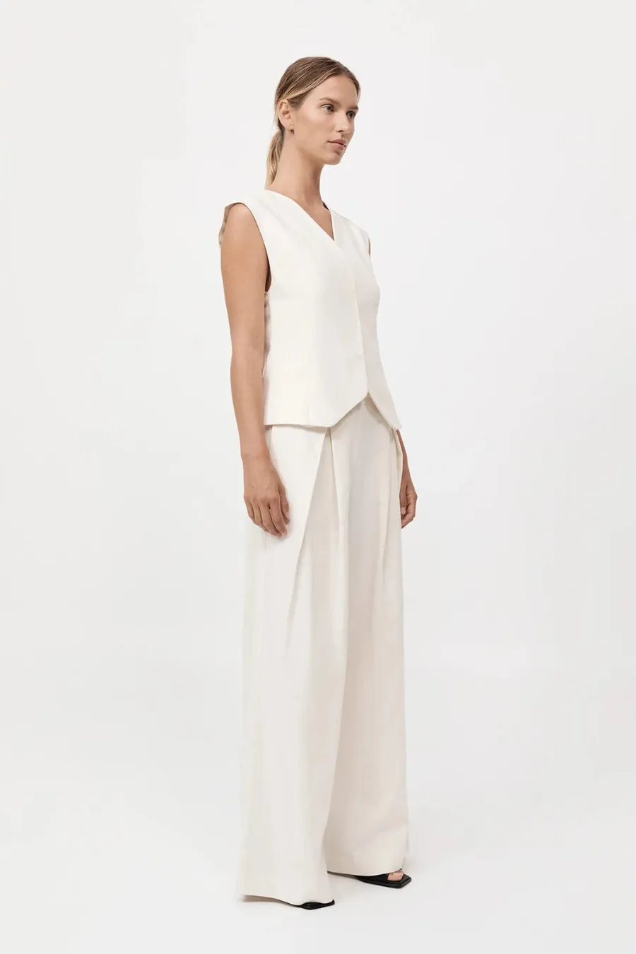 Minimal Fold Trousers Ivory