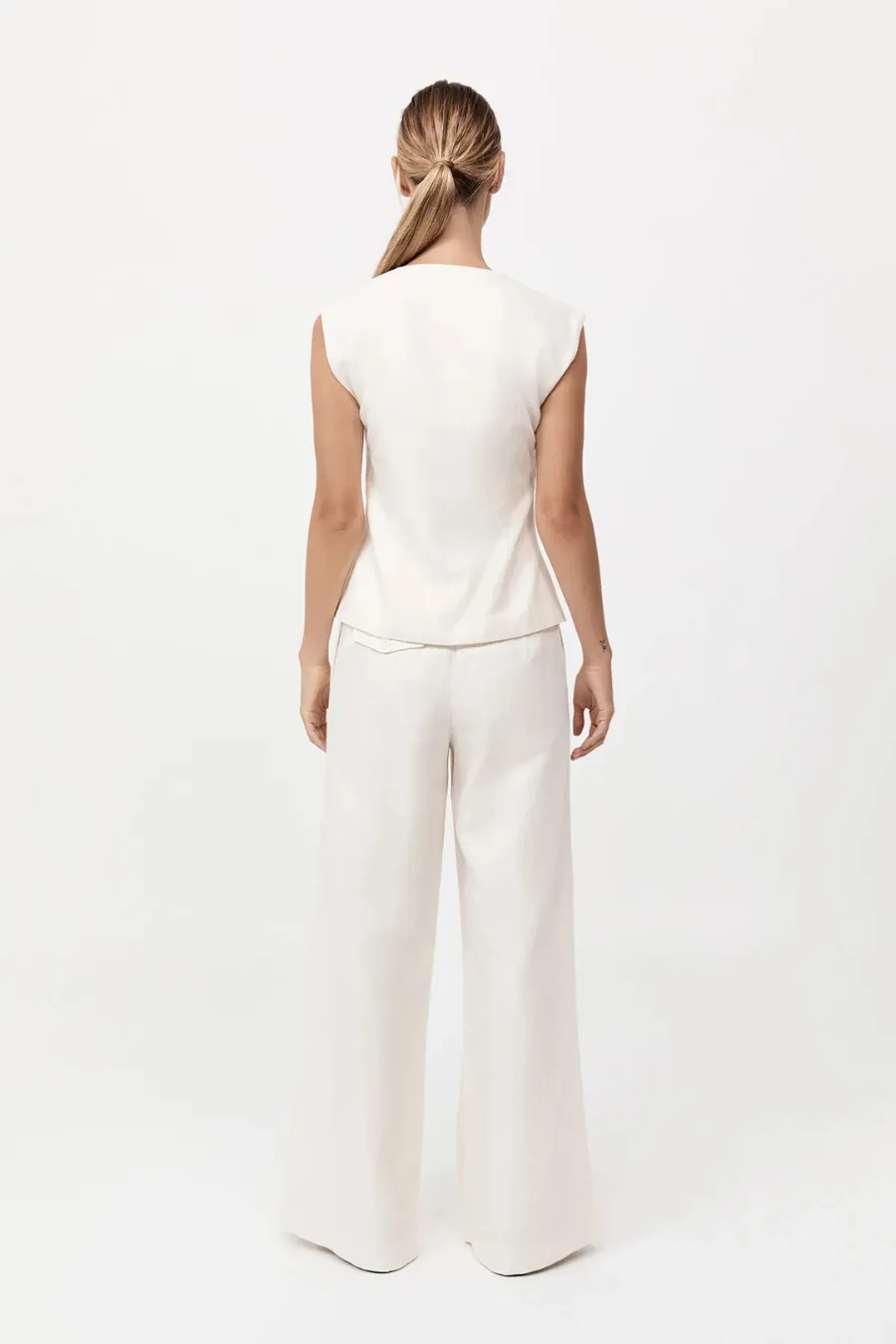 Minimal Fold Trousers Ivory