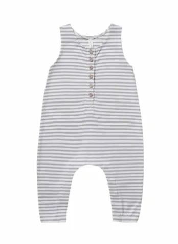 Quincy Mae - Baby's Striped Sleeveless Jumpsuit in Grey Stripes