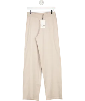 Saint Tropez Beige Mila Knit Wide Leg Trousers UK M
