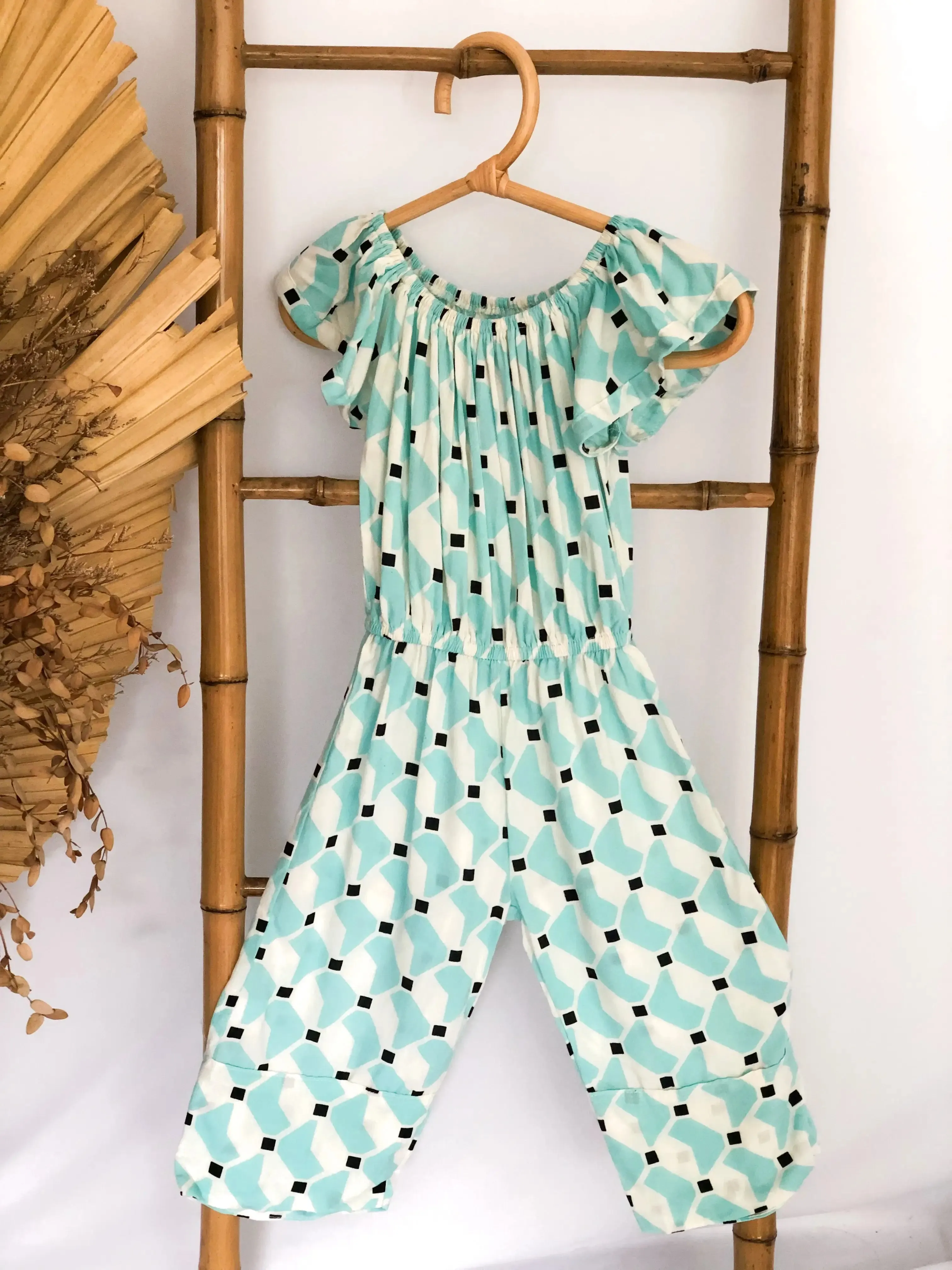 Sasha Jumpsuits in Aqua Scoop