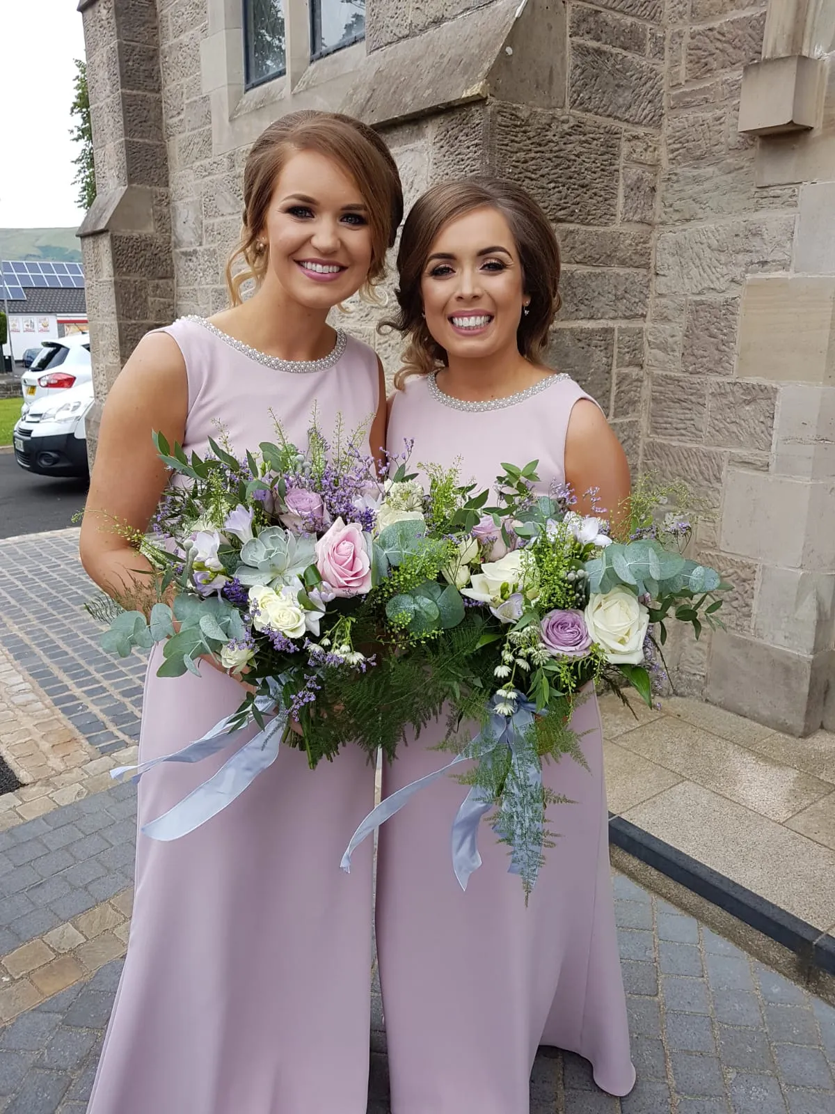 Sienna Blush Pearl Neck Plain & Elegant Bridesmaids Dress