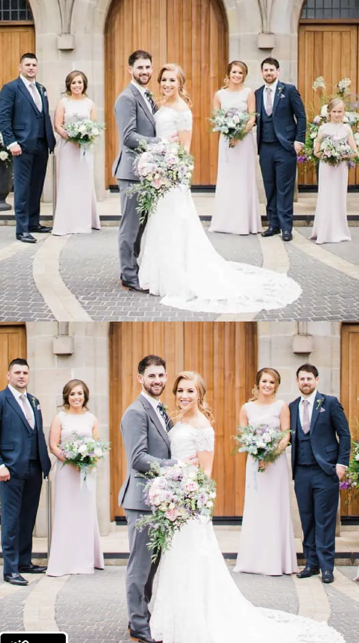 Sienna Blush Pearl Neck Plain & Elegant Bridesmaids Dress