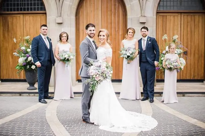 Sienna Blush Pearl Neck Plain & Elegant Bridesmaids Dress