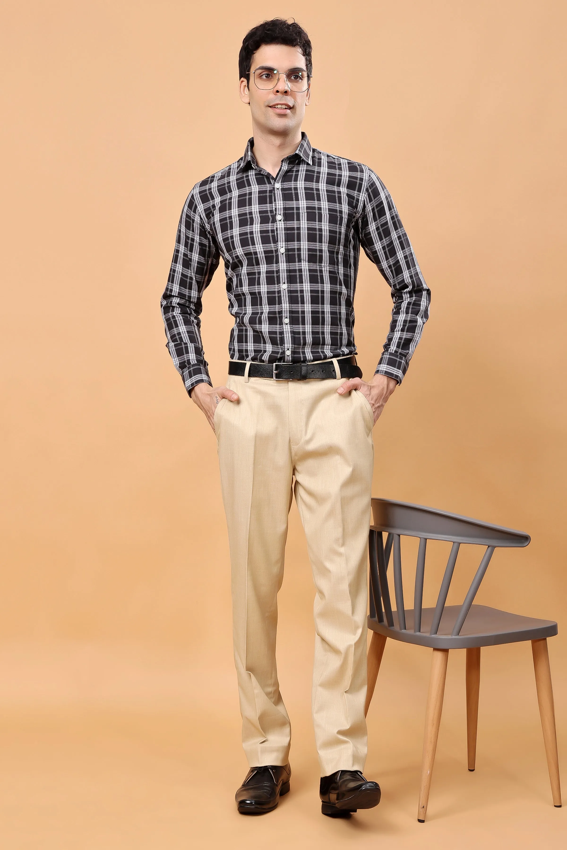 Soft Camel Linen Formal Trousers