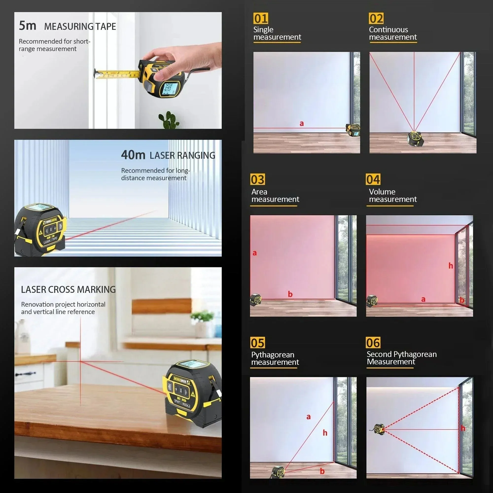 The maximum discount is 49%3-In-1 Infrared Laser Tape Measuring